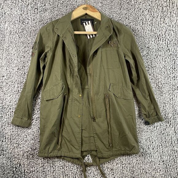 Mustard Seed Field Jacket Miltary Green Embroidered Patch Women's Small - Picture 1 of 13